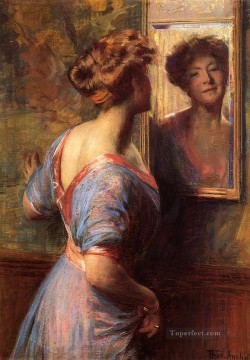  St Oil Painting - A Passing Glance naturalistic Thomas Pollock Anshutz